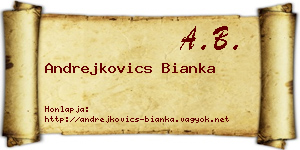 Andrejkovics Bianka névjegykártya